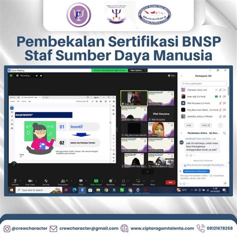 Pembekalan Sertifikasi BNSP Staf Sumber Daya Manusia Cipta Ragam Talenta