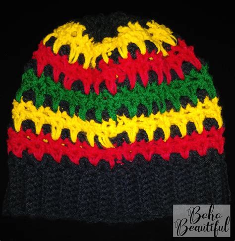 Rasta Slouchy Hat Crochet Pattern Dreadlock Hat Rasta Etsy