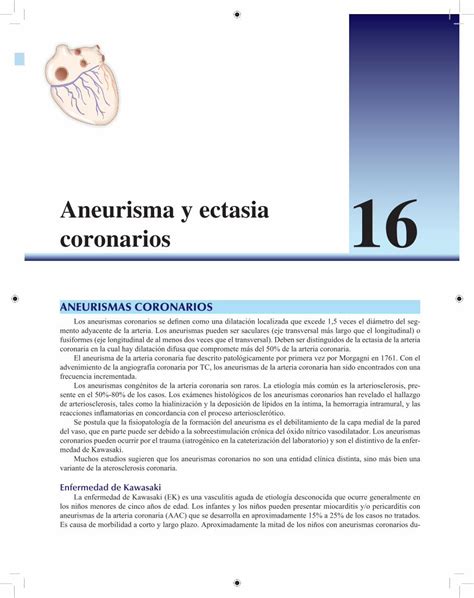 PDF Aneurisma Y Ectasia Coronarios 16 Media Axon Esmedia Axon Es