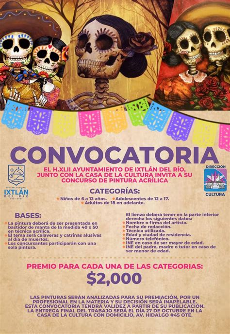 Invitan A Concursos De Pintura Acr Lica Y De Catrines Y Catrinas En Ixtl N