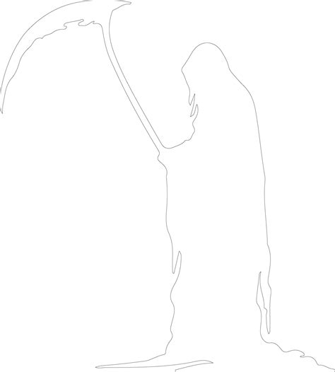 Grim Reaper outline silhouette 38489688 Vector Art at Vecteezy