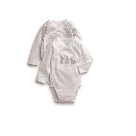 Body bébé gris blanc coton Bio 1 mois TEX BABY le lot de 2 bodies à