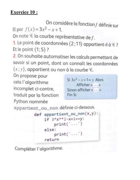 Exercice 10 On considère la fonction f définie sur R Chegg