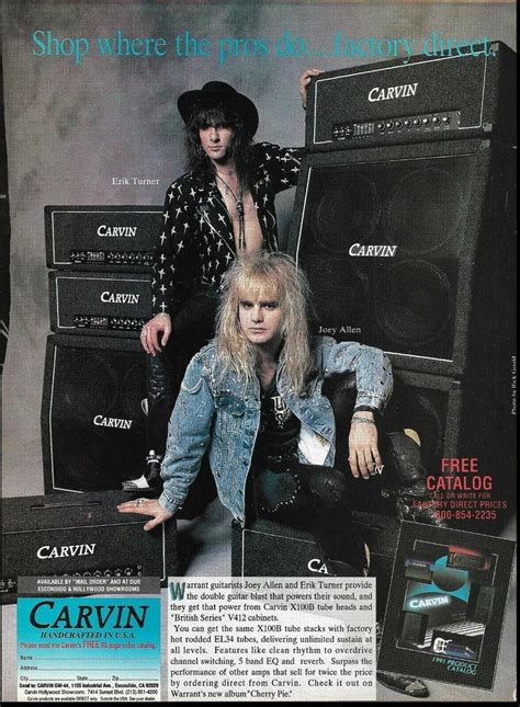 Warrant Erik Turner Joey Allen Carvin X B Head Amps V