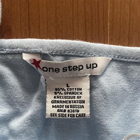 One Step Up Womens Blue And White Vest Depop