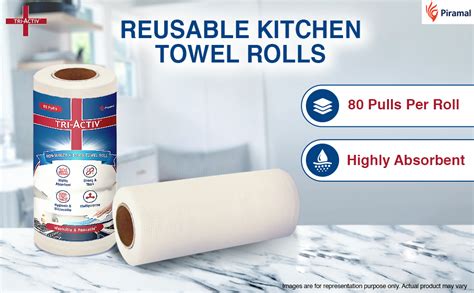 Tri Activ Non Woven Reusable Kitchen Towel Roll I Highly Absorbent I