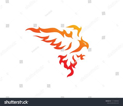 Flaming Eagle Logo Isolated White Background Stock Vector (Royalty Free) 1117409993