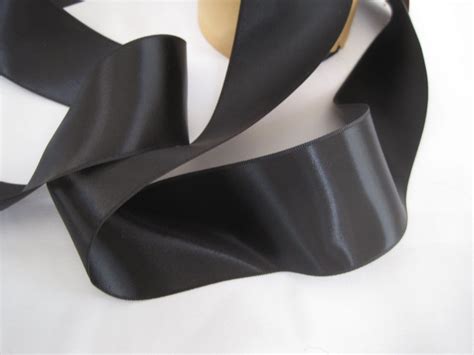 Vintage S Wide Black Satin Ribbon Rayon Ribbon Double Sided Satin