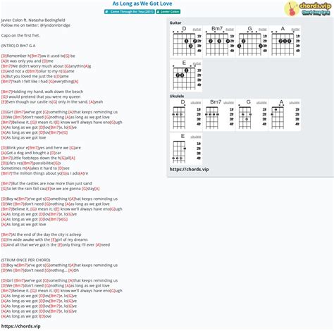 Chord As Long As We Got Love Javier Colon Tab Song Lyric Sheet