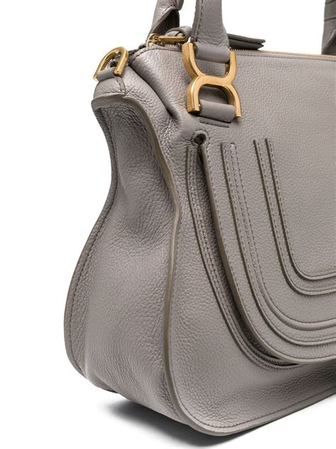 Chlo Sac Main Marcie En Cuir Gris Farfetch Fr