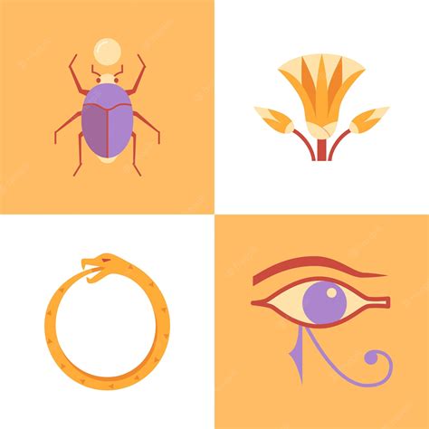 Premium Vector | Egypt sacred symbols icon set