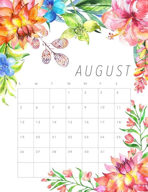 It's time for your Free Printable 2018 Floral Calendar. Fill the year of 2018 with Beautiful ...