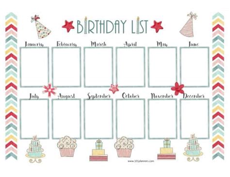 Free Birthday Calendar | Customize Online & Print at Home