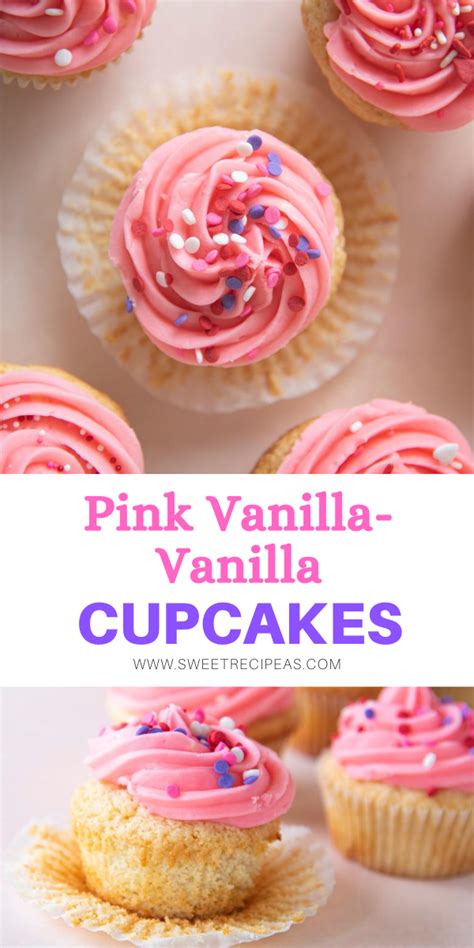 Pink Vanilla Vanilla Cupcakes With Lots Of Pink Sprinkles