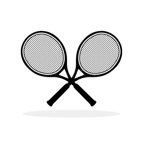 Tennis Rackets Black Icon Simple Symbol Of Crossed Tennis Rackets