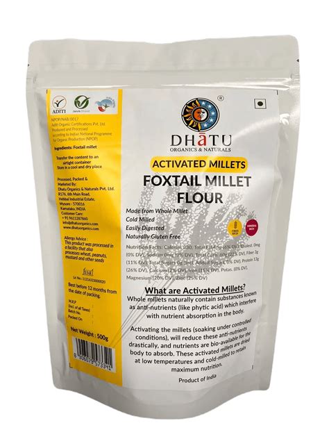 Activated Foxtail Millet Flour G Dhatuorganics