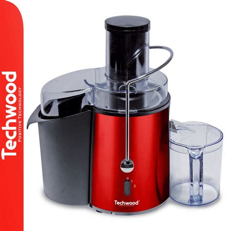 Centrifugadora Inox 1000W Vermelho TECHWOOD Ledistronica Lda