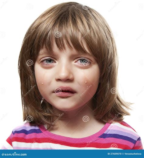 Sad crying little girl stock photo. Image of little, human - 27609070