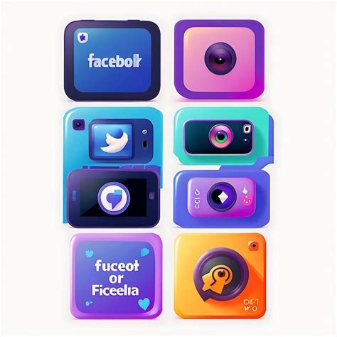 Premium Photo Social Media Icons Vector Set With Facebook Instagram