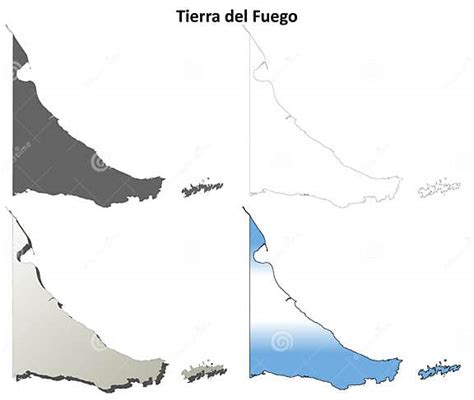 Sistema Del Mapa Del Esquema Del Espacio En Blanco De Tierra Del Fuego