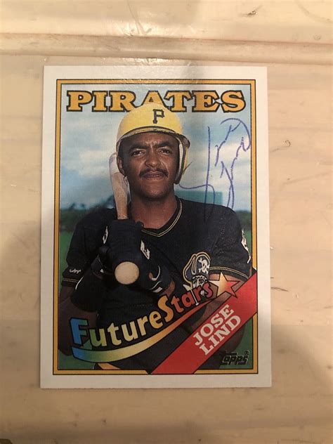 Jose Lind Pittsburgh Pirates Autographed Topps Baseball Card