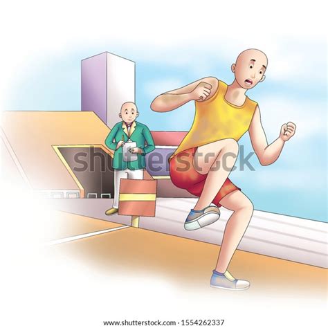 Man Jumping Long Jump Cartoon Stock Illustration 1554262337 | Shutterstock