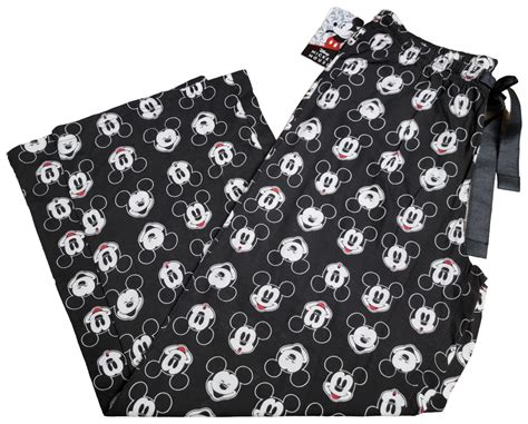 Disney Mickey And Minnie Mouse Pajama Sleepwear Jogger Black Ribbon