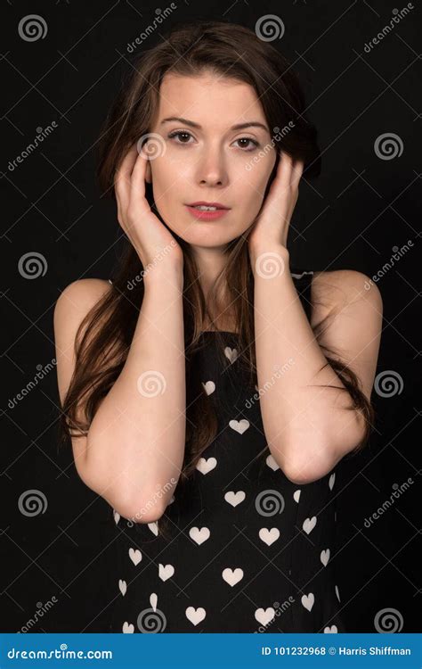 Brunette In Black And White Stock Photo Image Of Female Beautiful