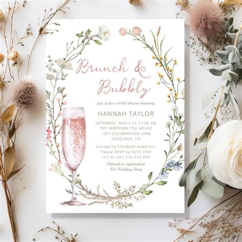 Brunch And Bubbly Bridal Shower Invitation Zazzle