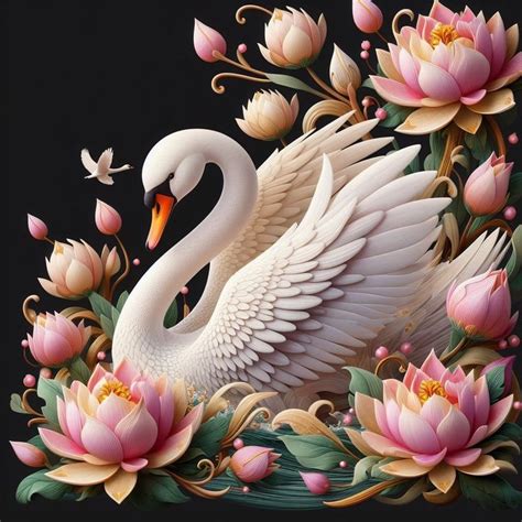 Pin By Merri On Birds In 2024 Floral Art Bird Art Swan Wallpaper