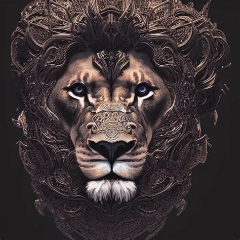 Lion Intricate Abstract Intricate Artwork By Tooth Stable