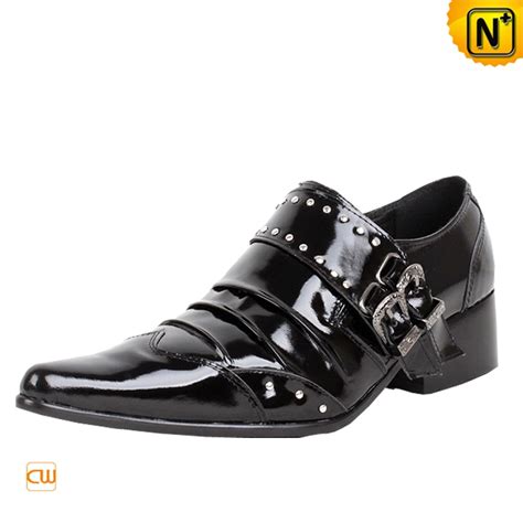 Mens Designer Black Leather Dress Shoes CW760026 | CWMALLS