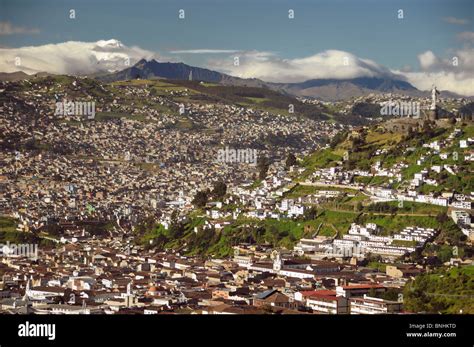 Ecuador Quito City Andes Mountains Overlook Houses Landscape Cotopaxi