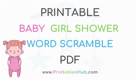 Free Printable Baby Girl Word Scramble Pdf With Answers Key Included