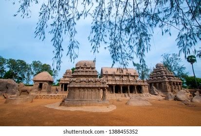 Five Ratha Temple Mahabalipuram Monolithic Hindu Stock Photo 1388455352 ...