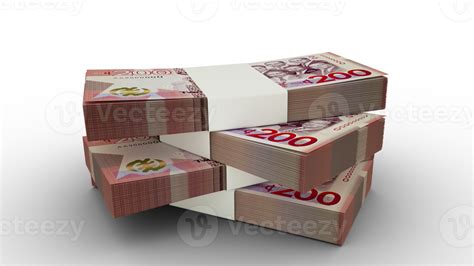 3d Rendering Of Stack Of Ghanaian Cedi Notes Few Bundles Of Ghanaian