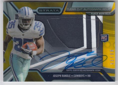 Topps Strata Clear Cut Rookie Relic Autographs Gold Ccarjr Joseph