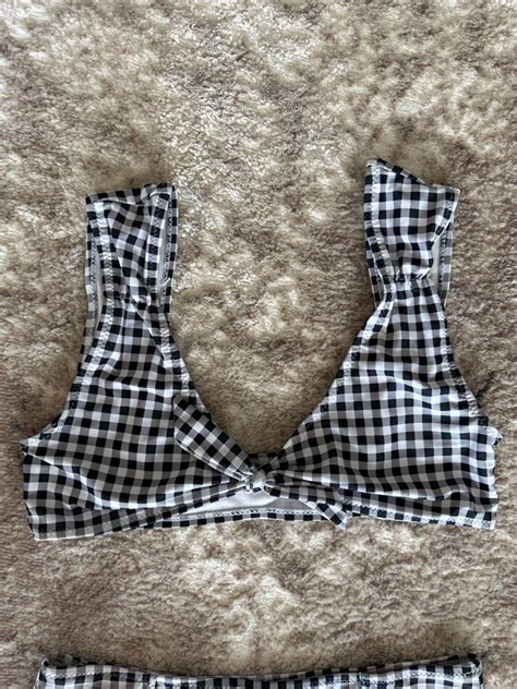 Checkered Swimsuit Bikini Women S Fashion Swimwear Bikinis Swimsuits On Carousell