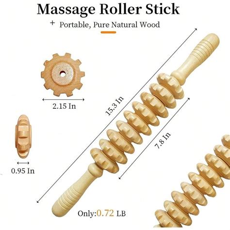 Wood Grain Nine Wheels Wooden Massager Roller Trigger Point Massage