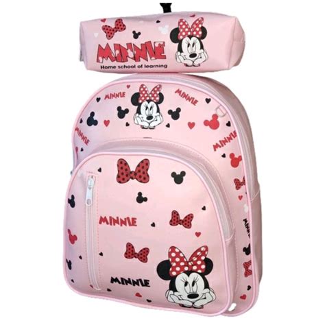 Mochila Bolsa Infantil Escolar Menina Minnie Creche Passeio Escola