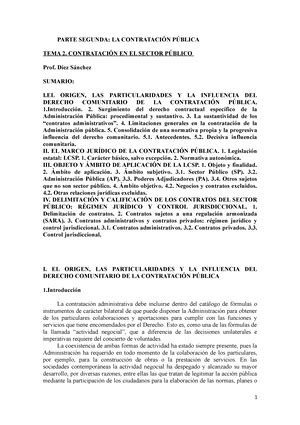 Tema 3 La Contratacin Pblica Apuntes De Derecho Administrativo II