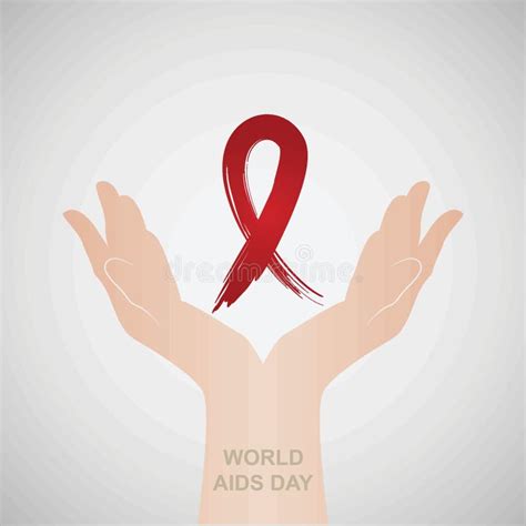 Symbolical Red Ribbons To Commemorate World Aids Day Vector Illustration Stock Vector