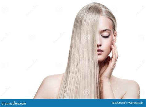 Belle Fille Blonde Long Cheveu Sain Image Stock Image Du Charmer Soin 23541375