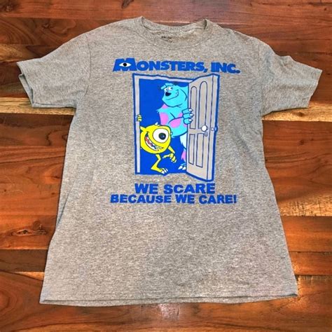 Disney Shirts New Grey Disney Pixar Monsters Inc Tshirt Adult Sz