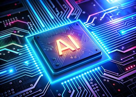 Innovation Technology AI Chip On Circuit Board Premium AI Generated Image