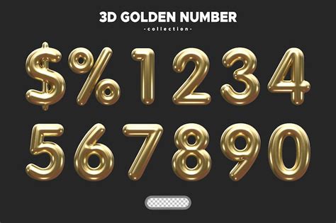 Premium PSD PSD 3d Golden Balloon Numbers