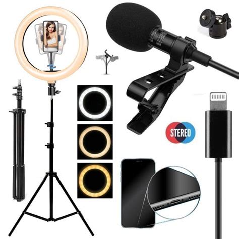 Kit Youtuber Trip Celular Ring Light Microfone Lapela Ring Tech