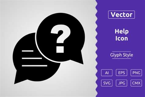 Vector Help Glyph Icon Graphic By Muhammad Atiq · Creative Fabrica