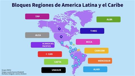 Mapa Bloques Regionales De America Latina Y El Caribe