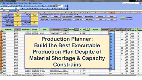 Production Planning Excel Template